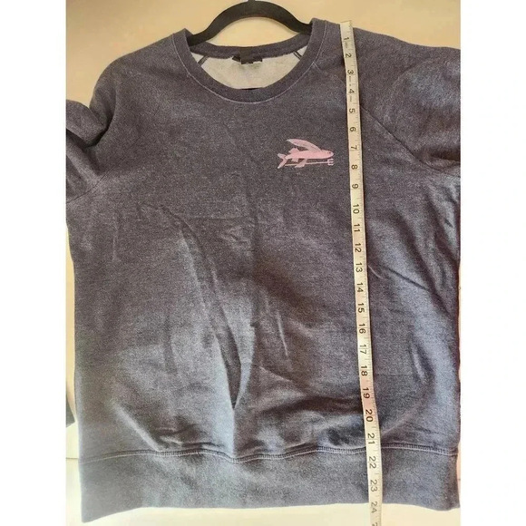 Patagonia Organic Cotton Crewneck Sweatshirt Blue Flying Fish Womens Medium - Picture 6 of 6